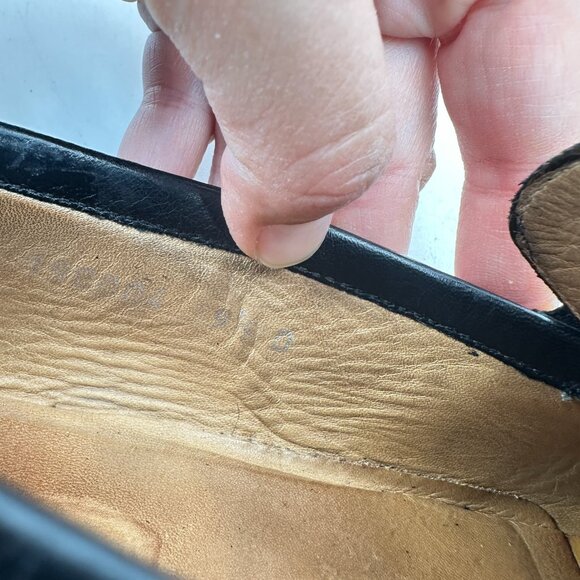 Gucci Men Size UK 9.5D US 10 Black Leather Gold Horsebit Slip On Loafer Shoes - Picture 10 of 12